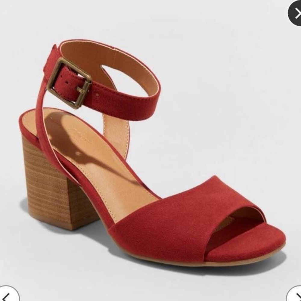 NWT Red Block Heel Sandals
